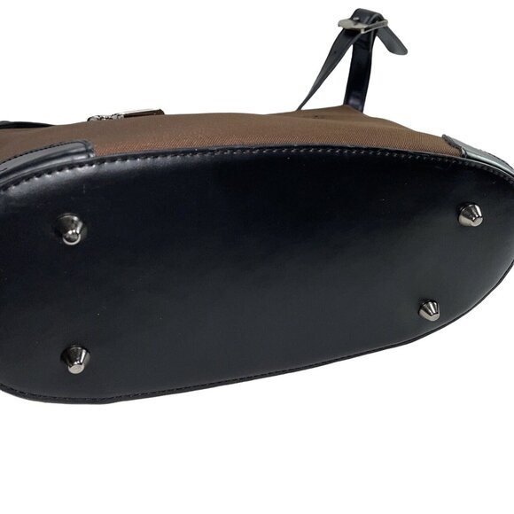 Joy Mangano Brown Bucket Purse Bag Shoulder Purse Triple Compartment u - Picture 5 of 7